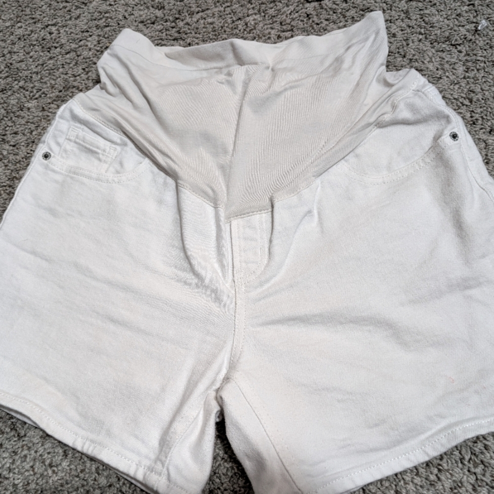 Old Navy High Waist White Shorts with Elastic Waistband Size 10
